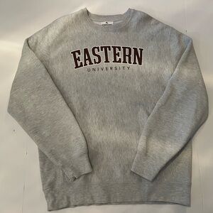 Eastern University, Red and gray crewneck, Independent trading company LARGE